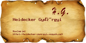 Heidecker Györgyi névjegykártya